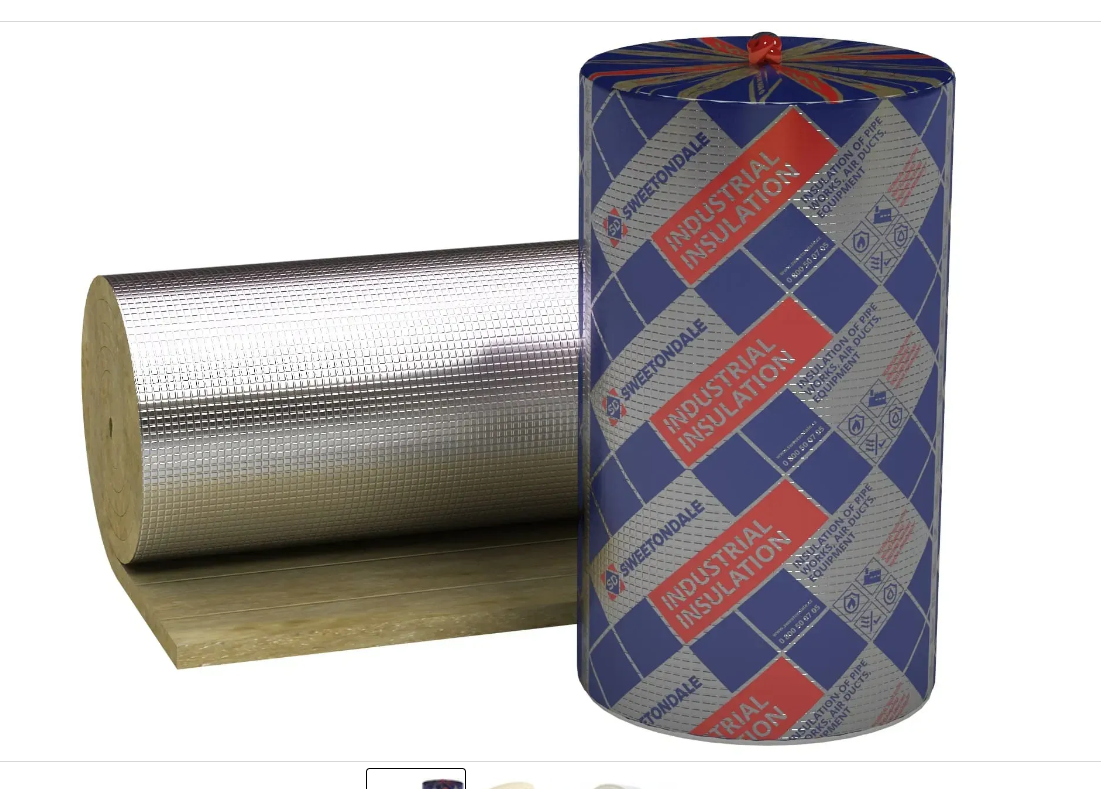 Мінеральна базальтова вата (алюмінієва фольга) SWEETONDALE ТЕХНО 35, мат з ламелей, товщина 30 мм, ширина 1200 мм, довжина 8000 мм